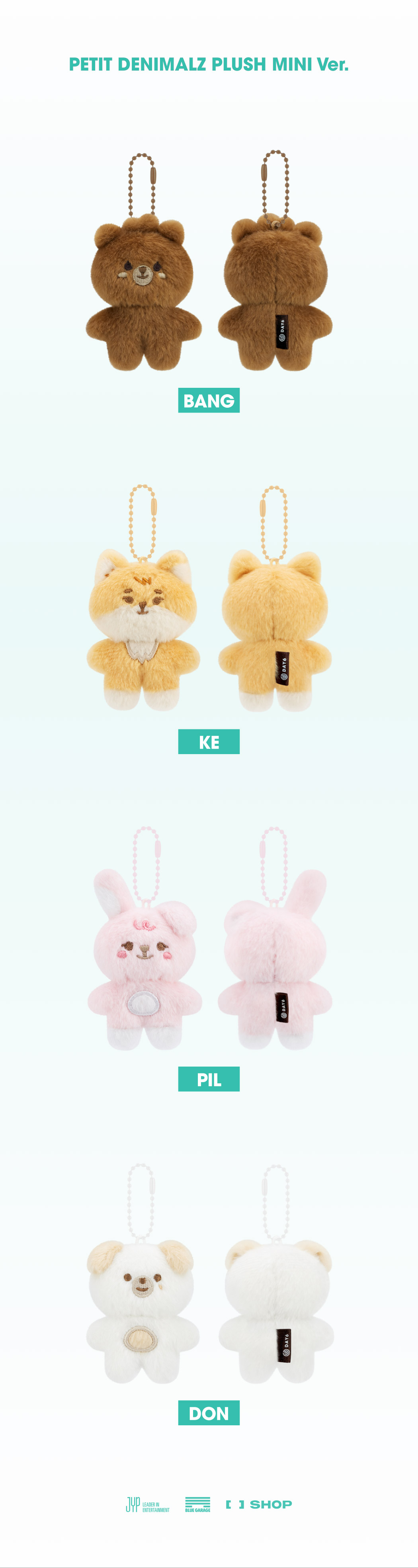DAY6 ONGOING Goods - PETIT DENIMALZ PLUSH MINI Ver. kpoptown.com